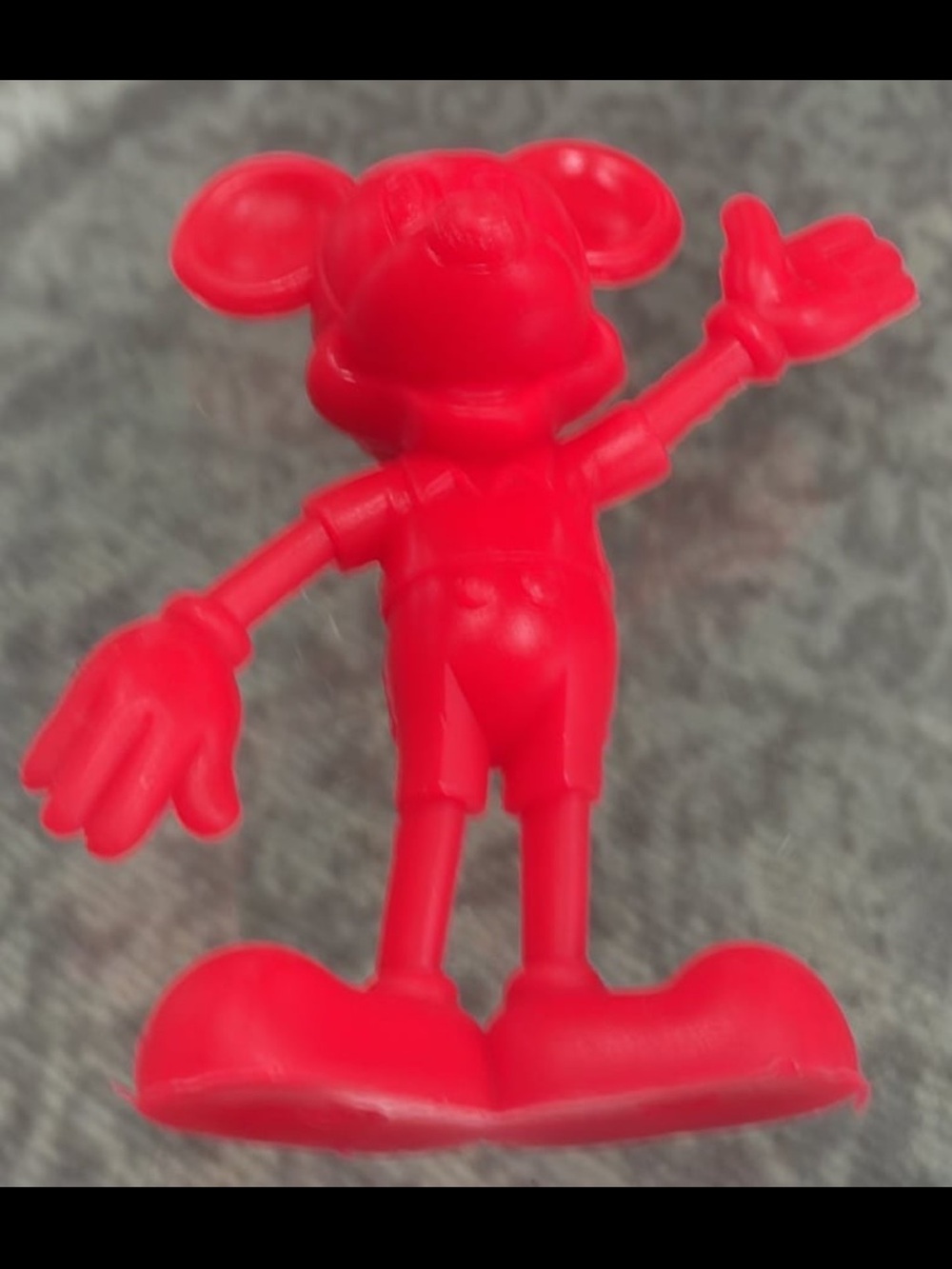 Red Vintage Marx Mickey  Mouse Figurine Toy - Solid Play Figure